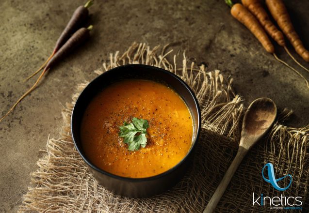 Recipe: Carrot & ginger soup with toasted seeds (Vegan)